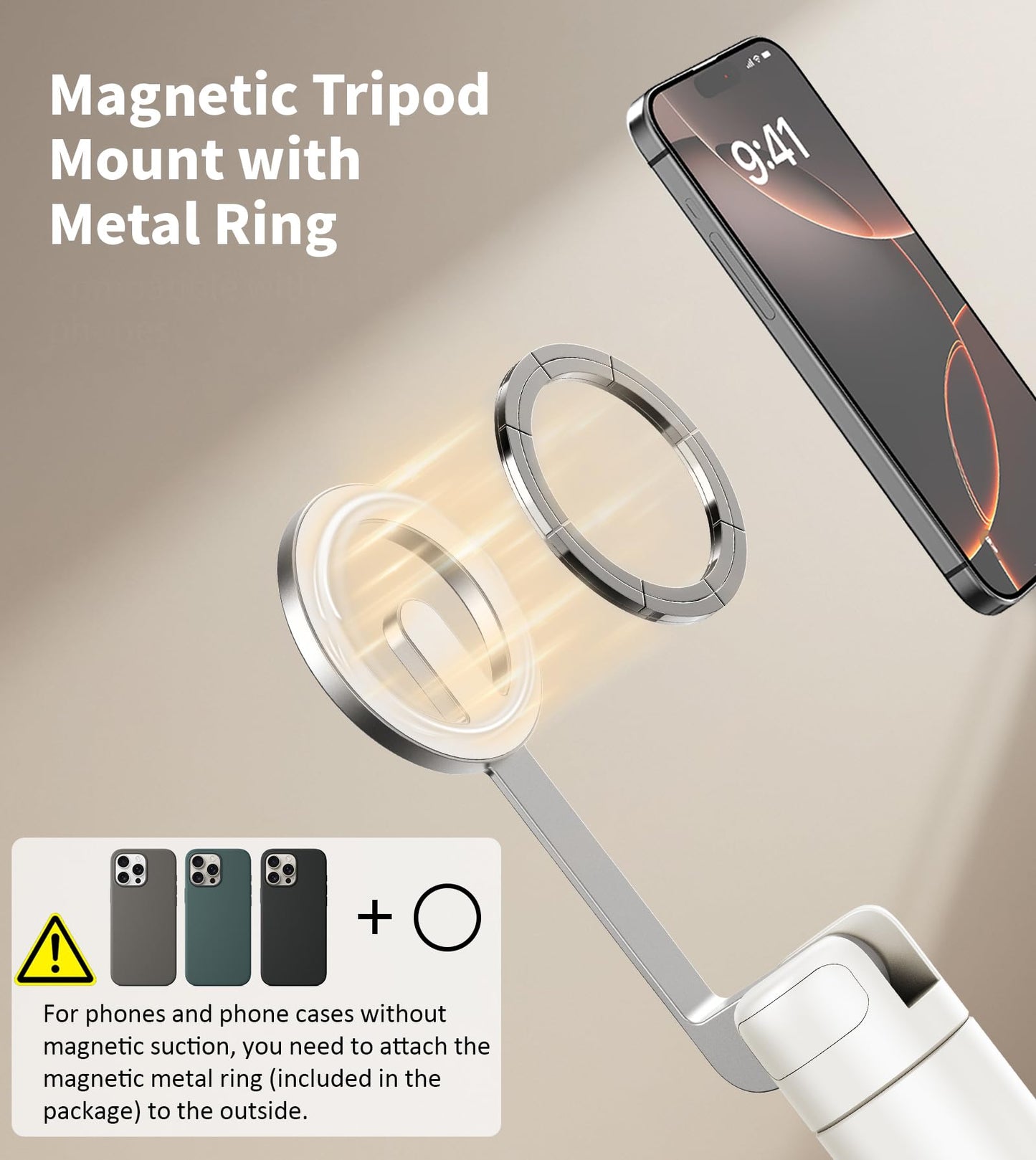 Magnetic Selfie Stick Tripod with Remote Control