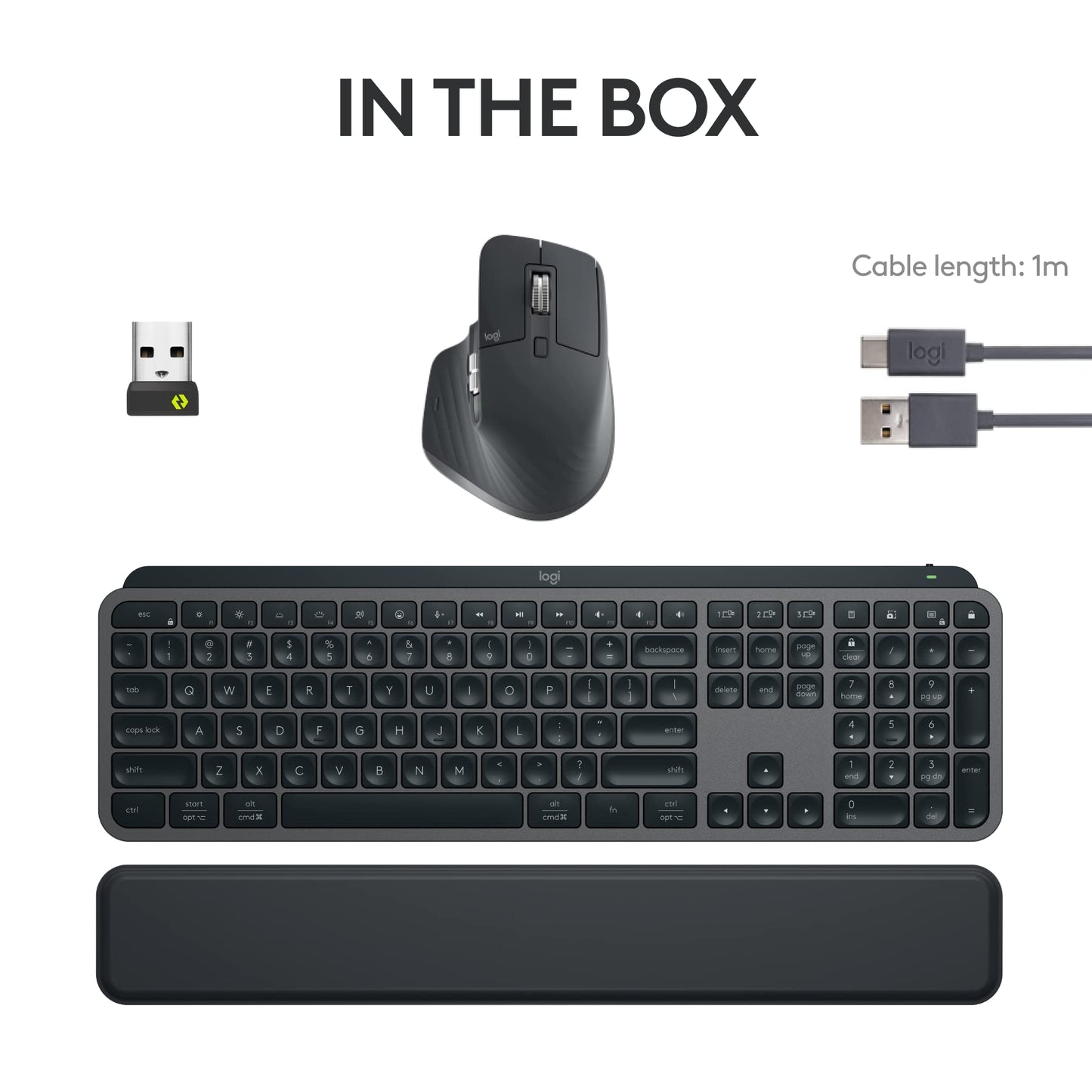 Wireless Keyboard and Mouse Combo with Palm Rest