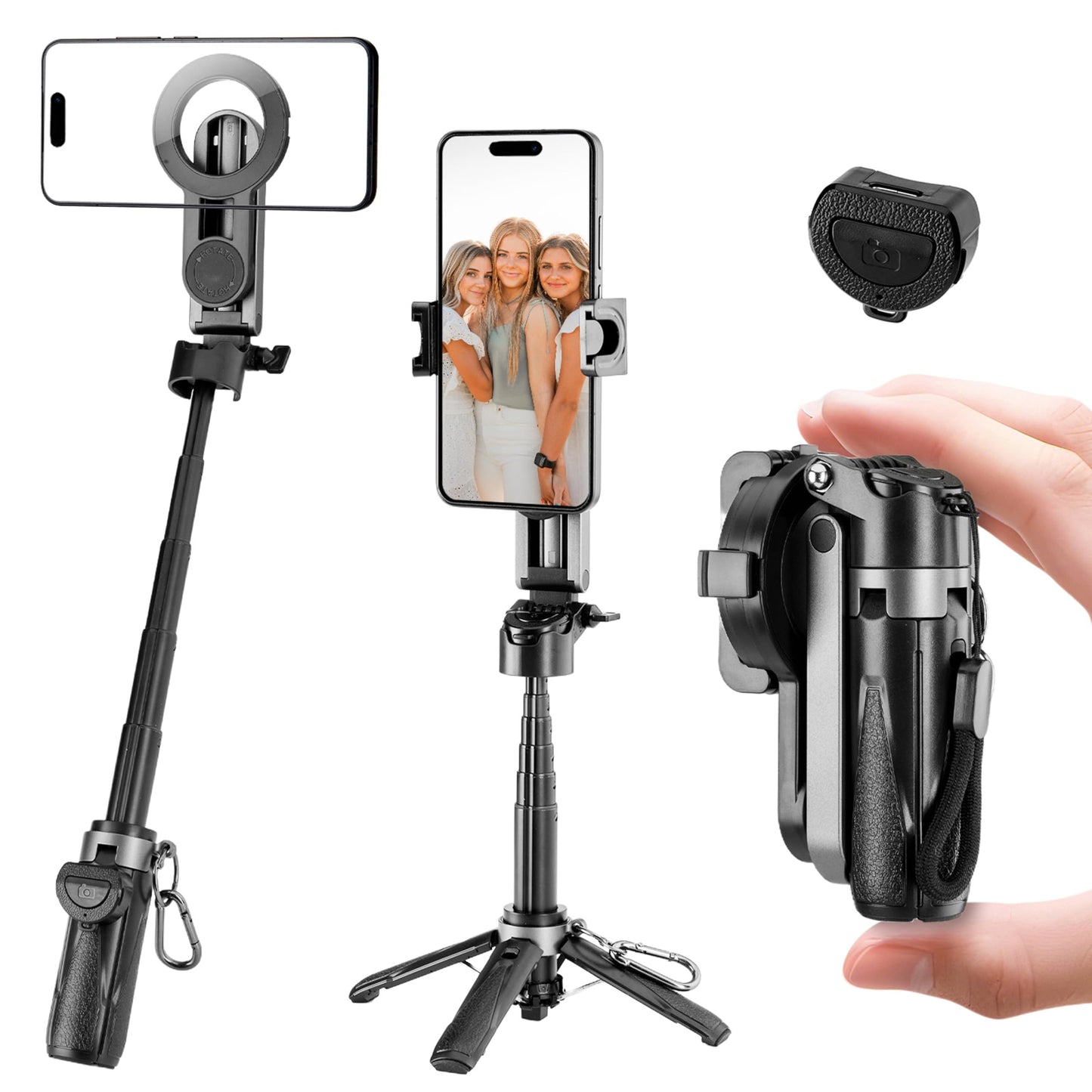 Portable MagSafe Tripod Selfie Stick with Remote