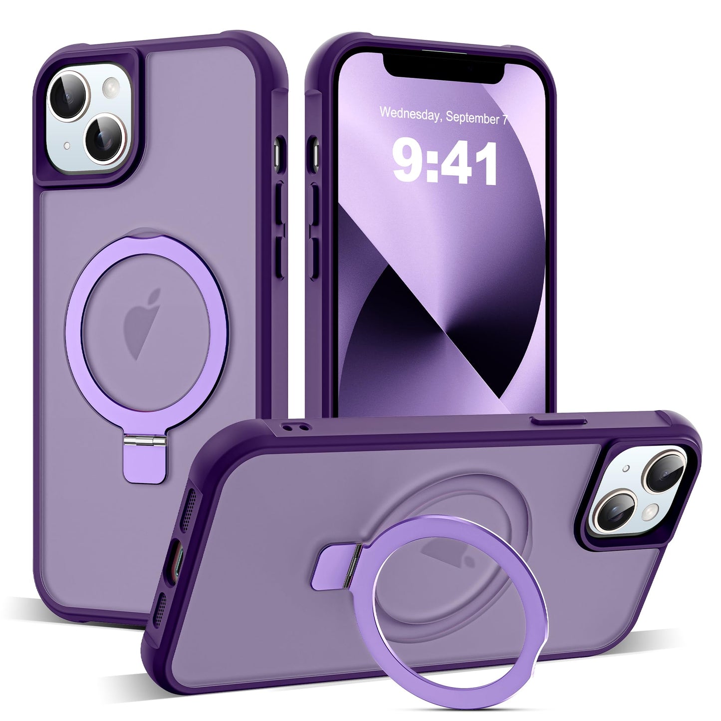 Translucent Magnetic Ring Stand Phone Case with Grip