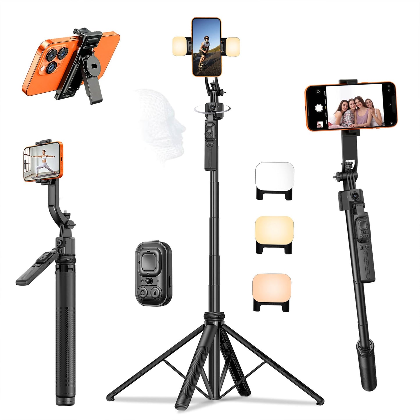Auto Face Tracking Selfie Stick Phone Tripod