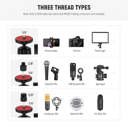 Overhead Camera Mount with Adjustable Boom Arm