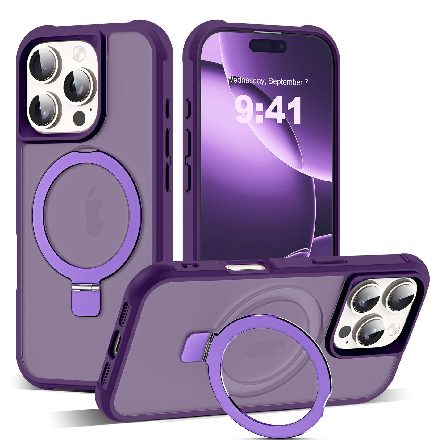 Translucent Magnetic Ring Stand Phone Case with Grip