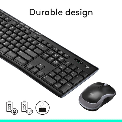 Wireless Keyboard and Mouse Combo with Shortcut Keys