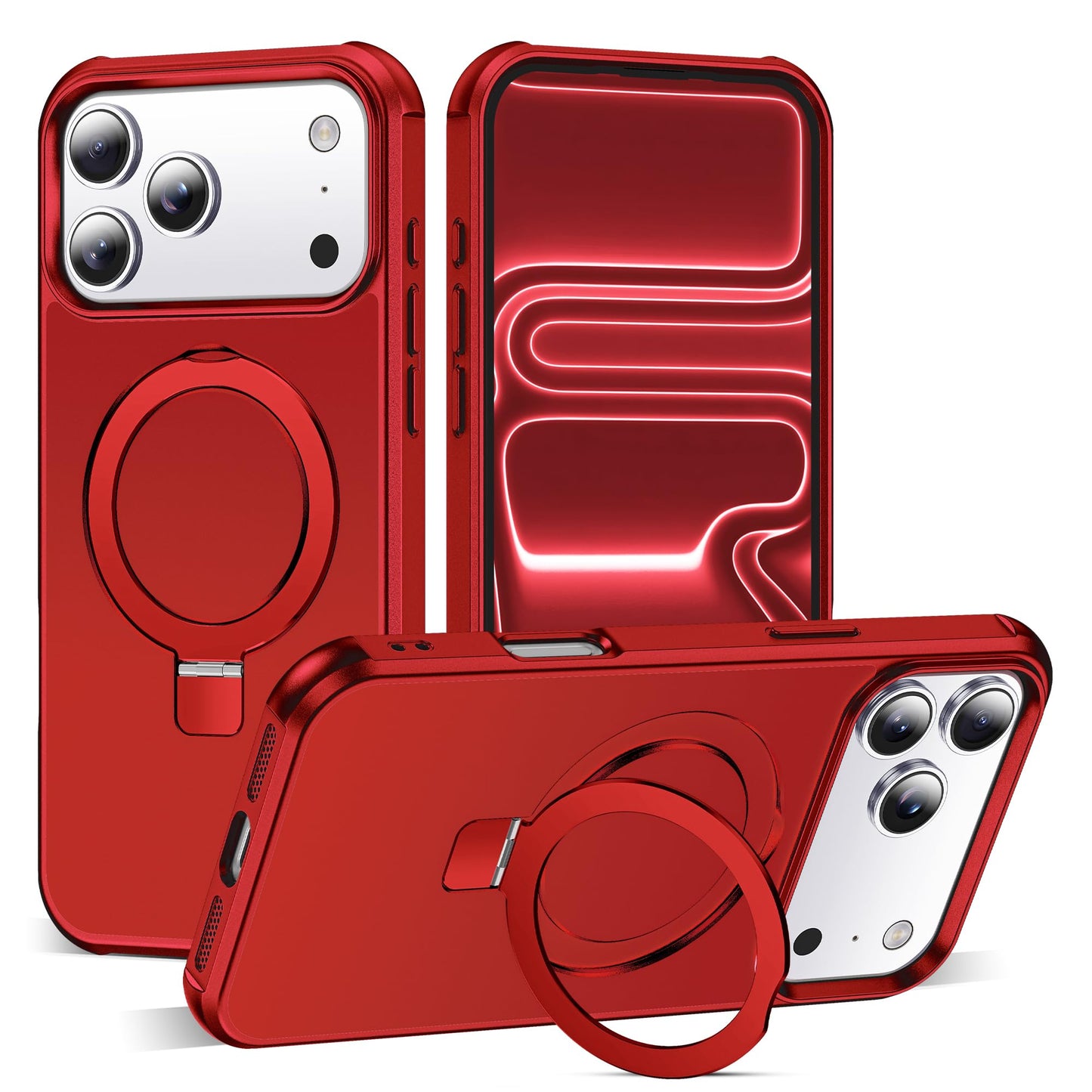 Translucent Magnetic Ring Stand Phone Case with Grip