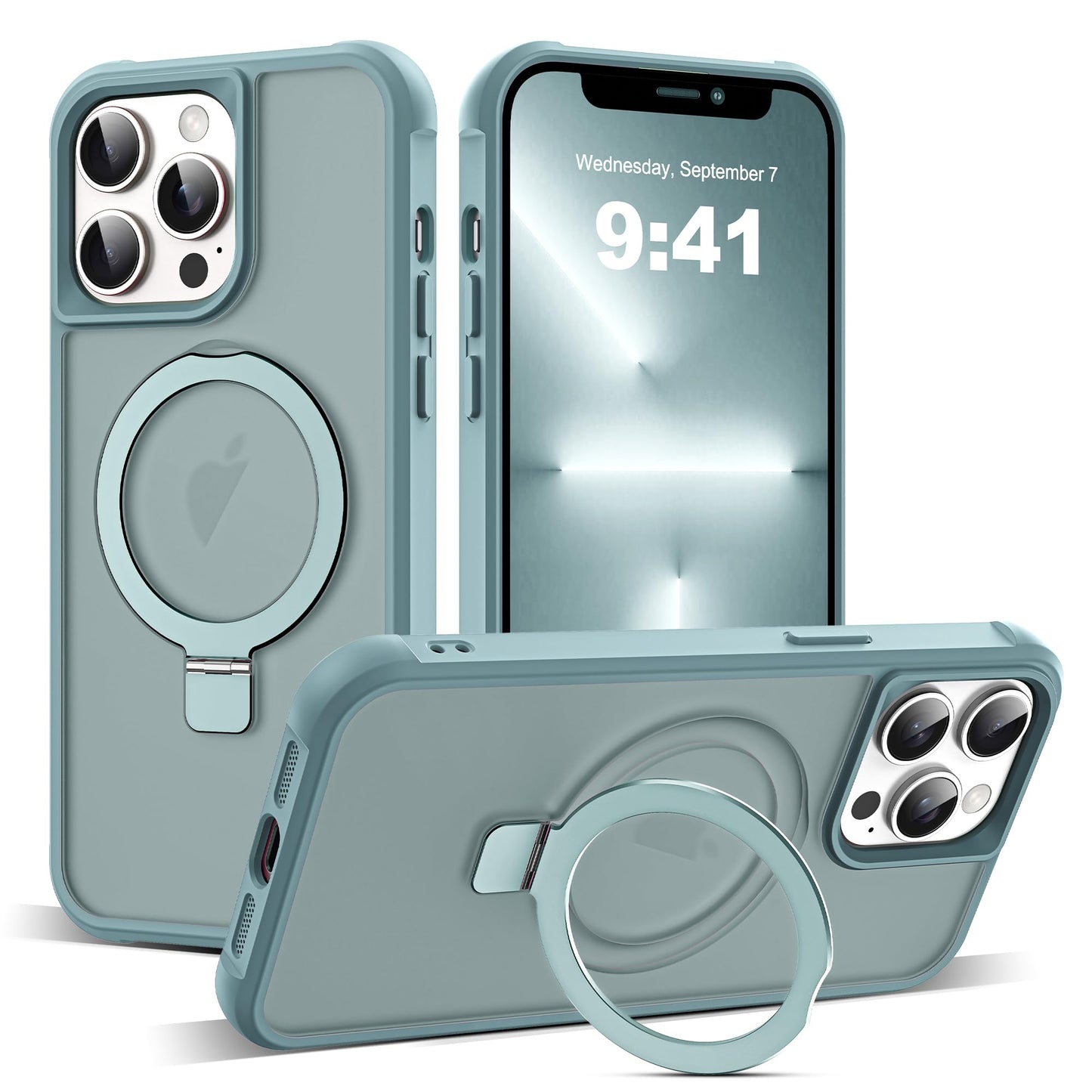 Translucent Magnetic Ring Stand Phone Case with Grip