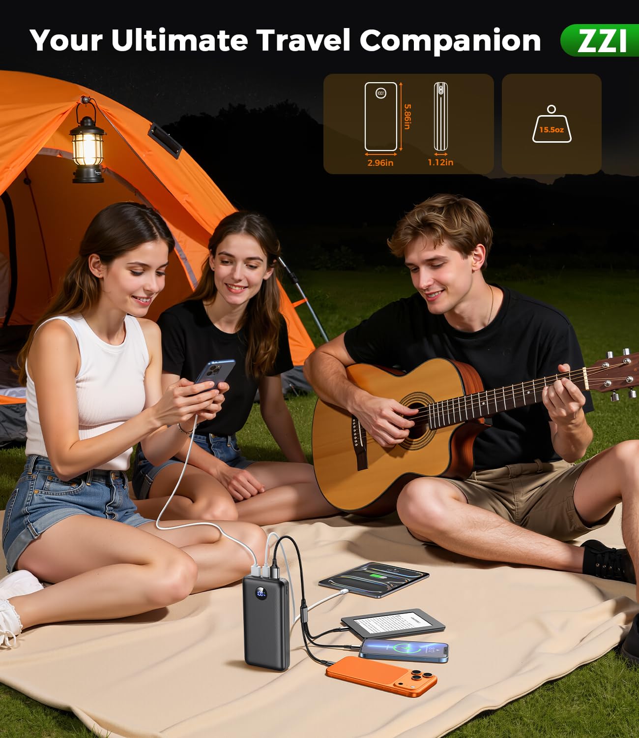 60,000mAh Fast Charging Portable Power Bank with Cables