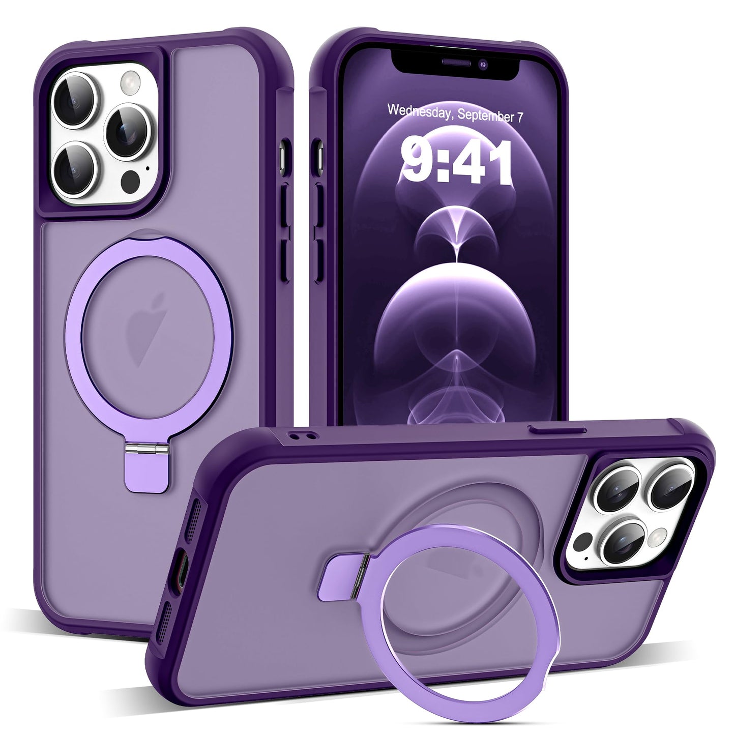 Translucent Magnetic Ring Stand Phone Case with Grip