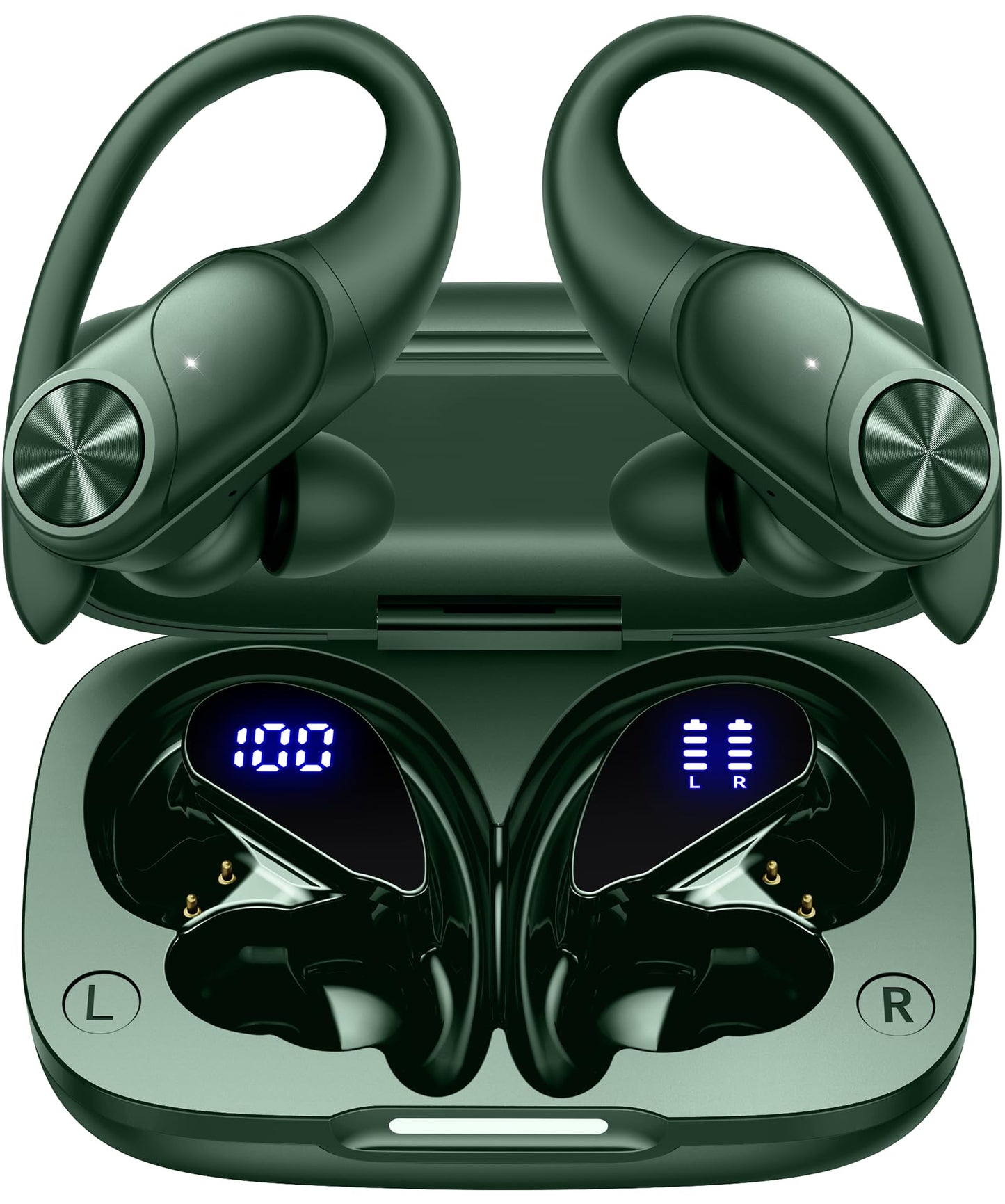 Wireless Earbuds with 80-Hour Playtime and Ear Hooks