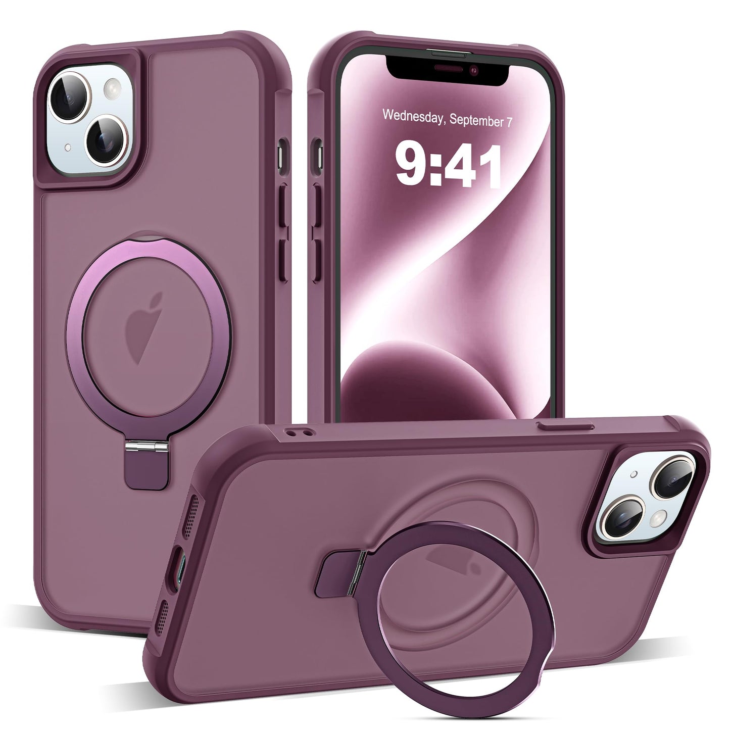Translucent Magnetic Ring Stand Phone Case with Grip