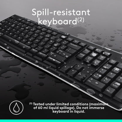 Wireless Keyboard and Mouse Combo with Shortcut Keys
