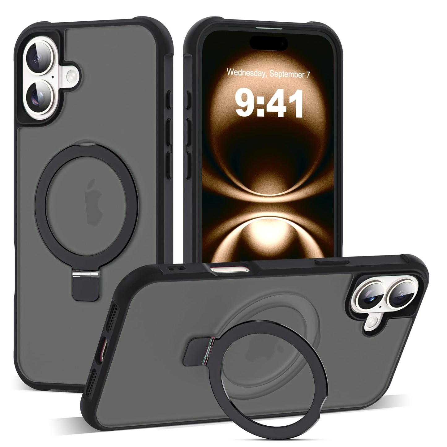 Translucent Magnetic Ring Stand Phone Case with Grip