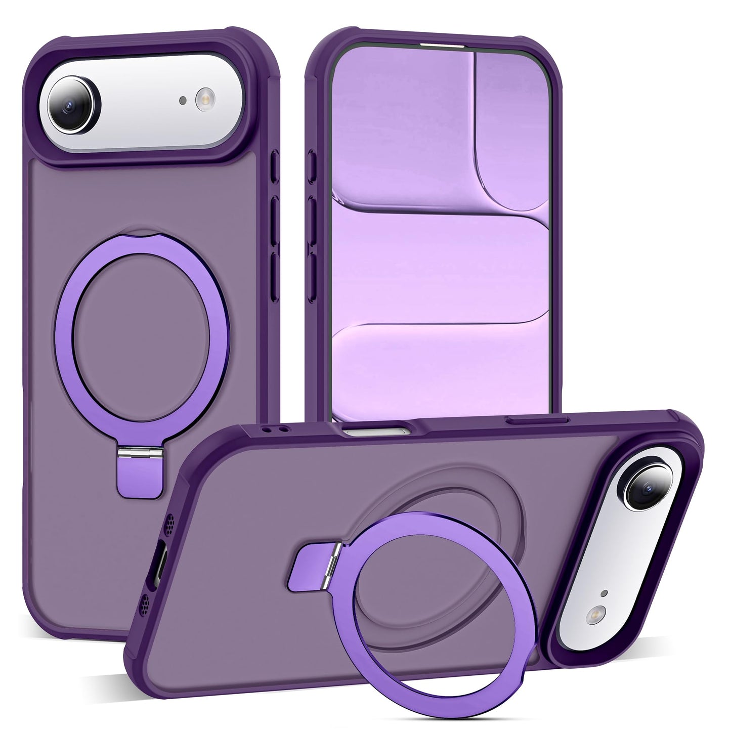Translucent Magnetic Ring Stand Phone Case with Grip