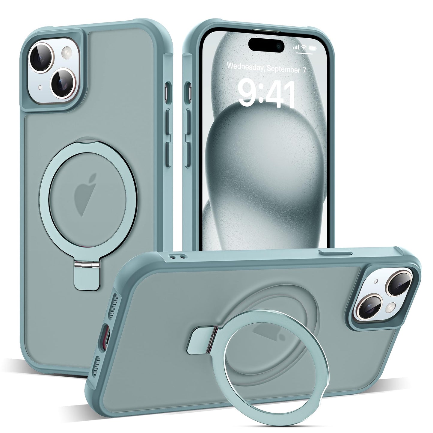 Translucent Magnetic Ring Stand Phone Case with Grip