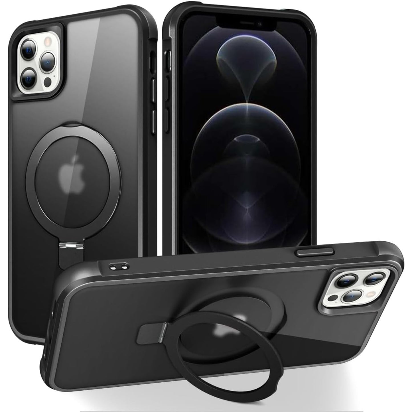 Translucent Magnetic Ring Stand Phone Case with Grip