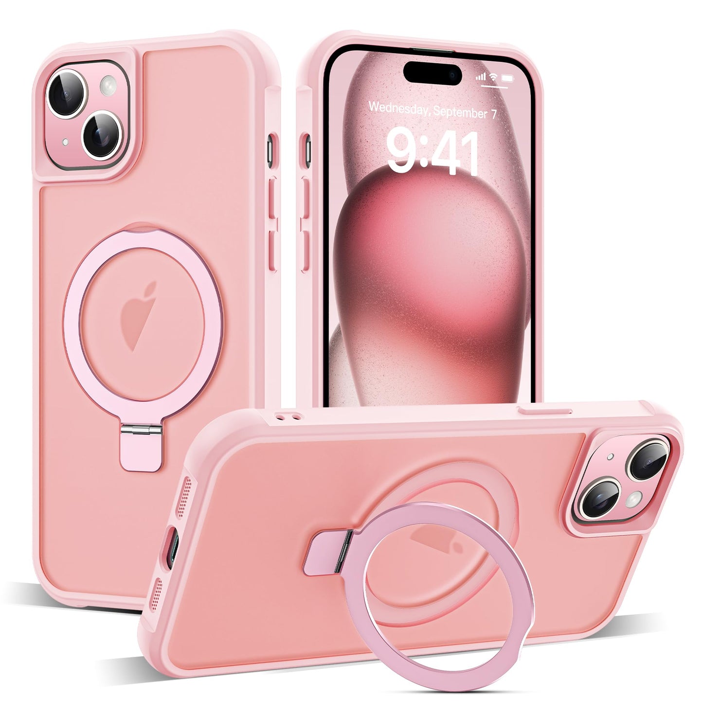 Translucent Magnetic Ring Stand Phone Case with Grip