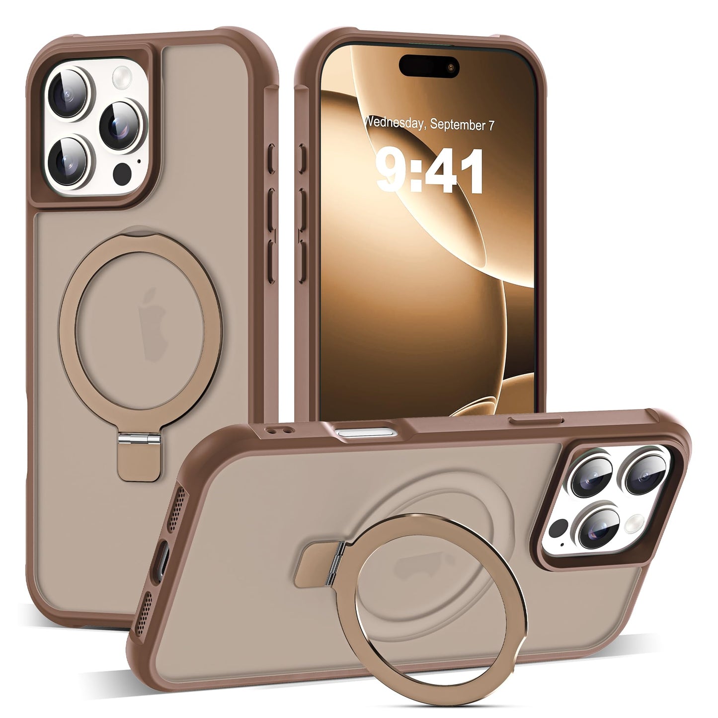 Translucent Magnetic Ring Stand Phone Case with Grip