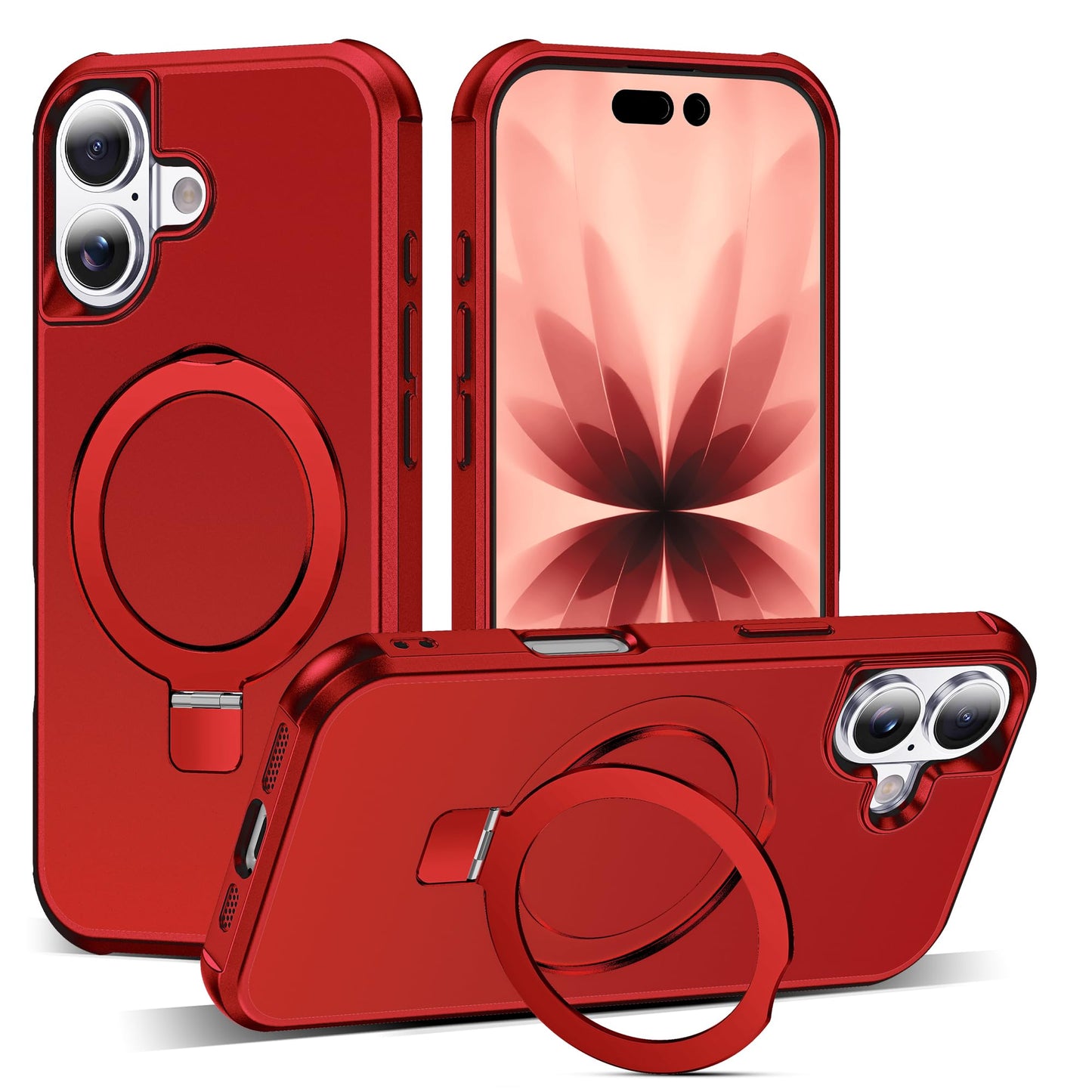 Translucent Magnetic Ring Stand Phone Case with Grip