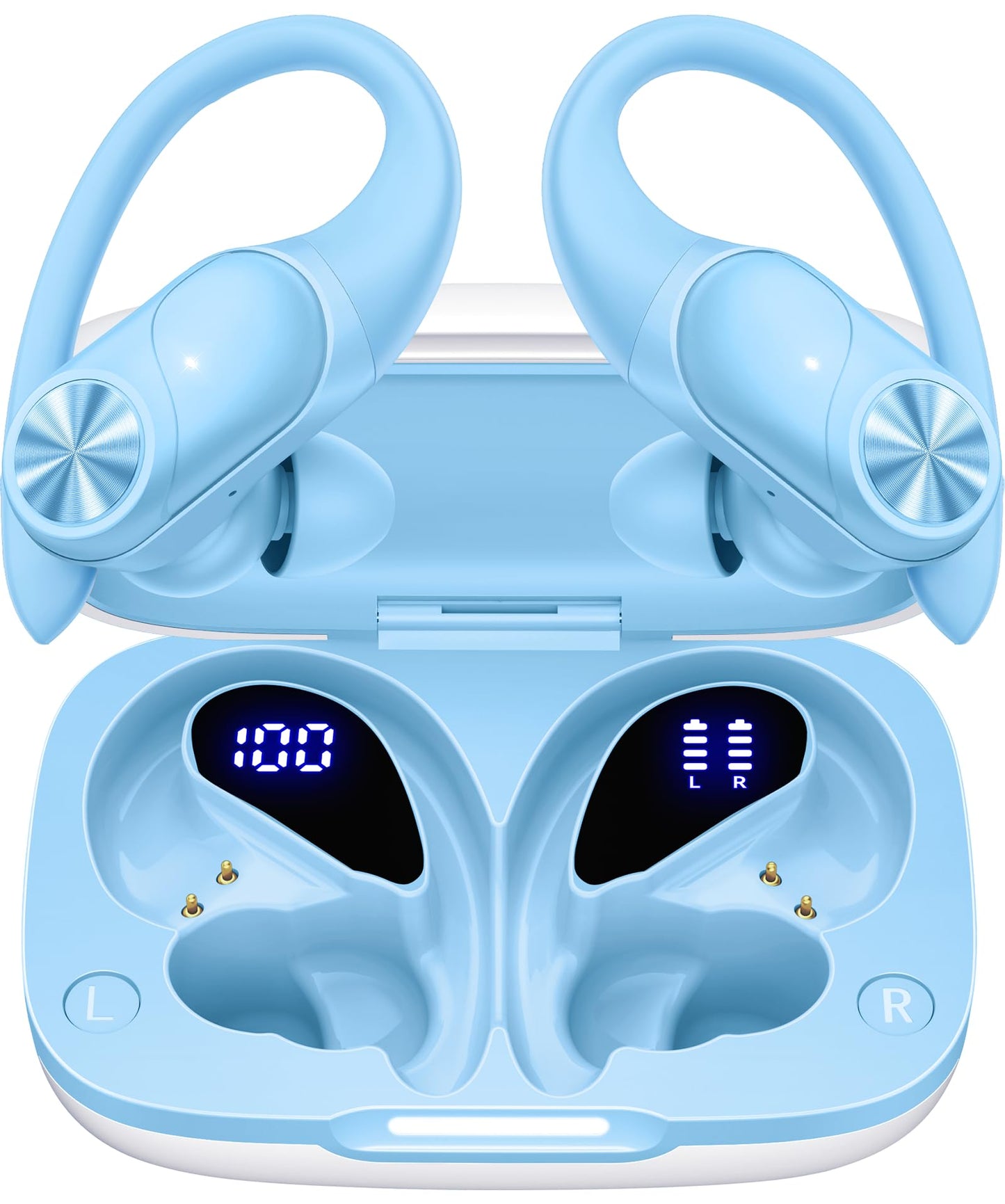 Wireless Earbuds with 80-Hour Playtime and Ear Hooks