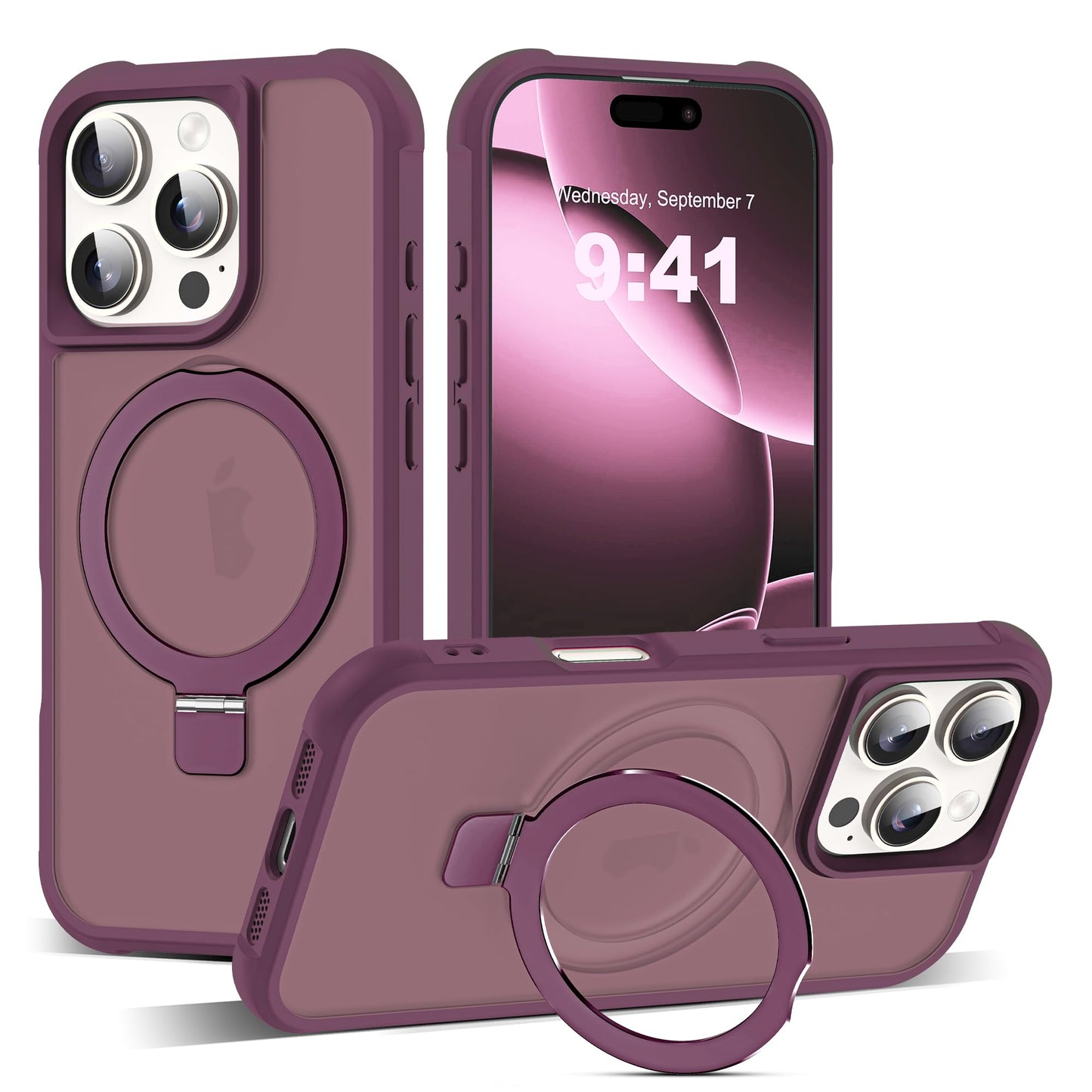 Translucent Magnetic Ring Stand Phone Case with Grip