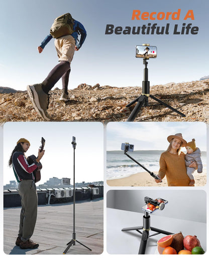 Portable Phone Tripod Selfie Stick with Remote