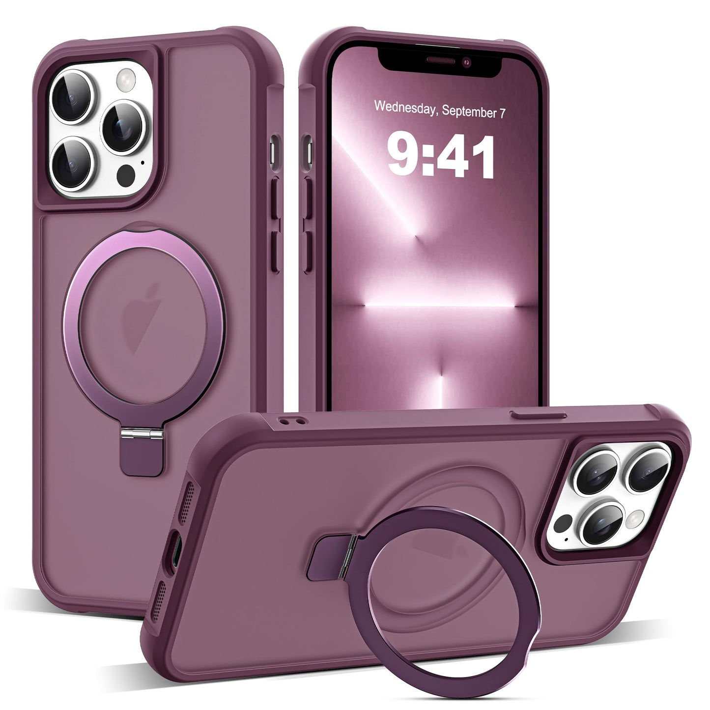 Translucent Magnetic Ring Stand Phone Case with Grip