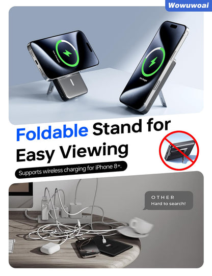 10,000mAh Wireless Power Bank with Stand