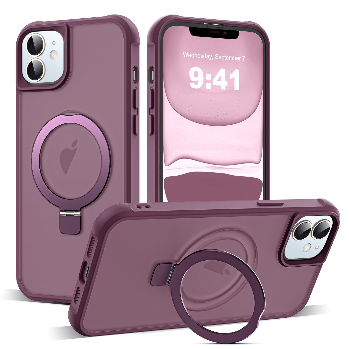 Translucent Magnetic Ring Stand Phone Case with Grip