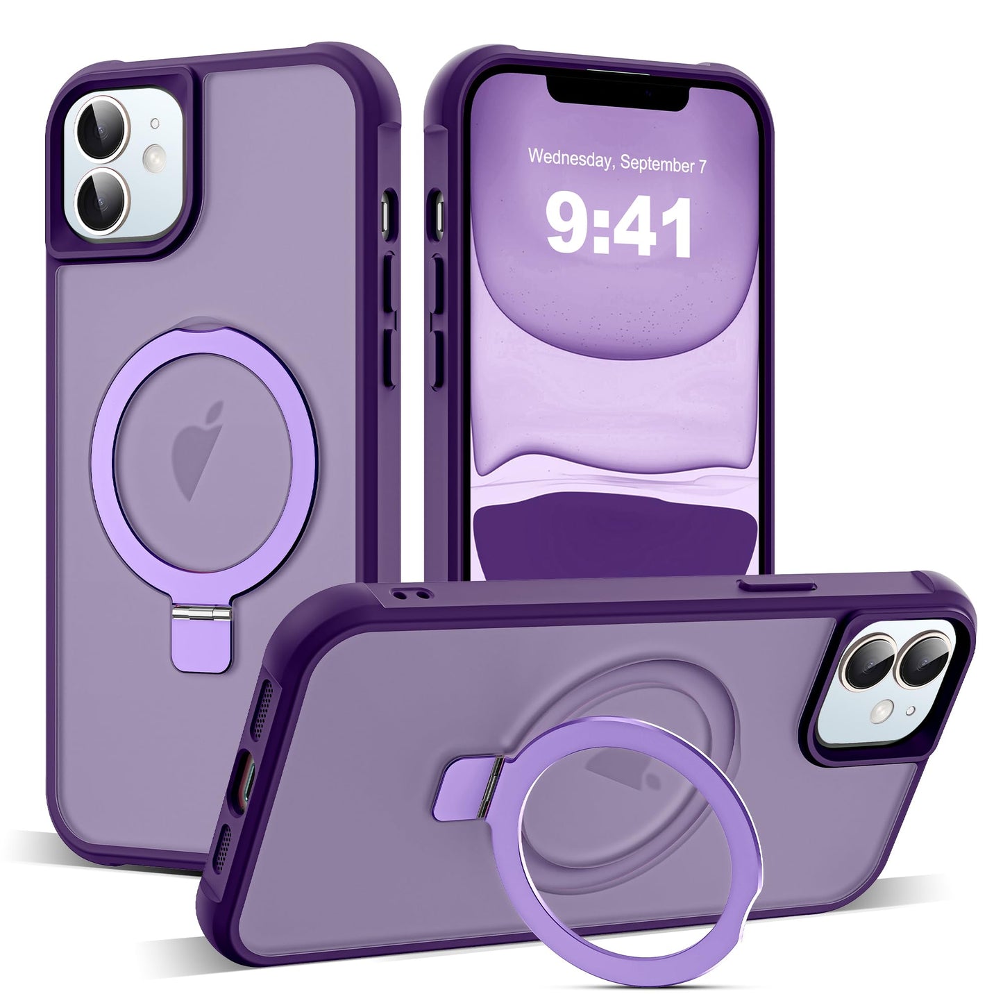 Translucent Magnetic Ring Stand Phone Case with Grip