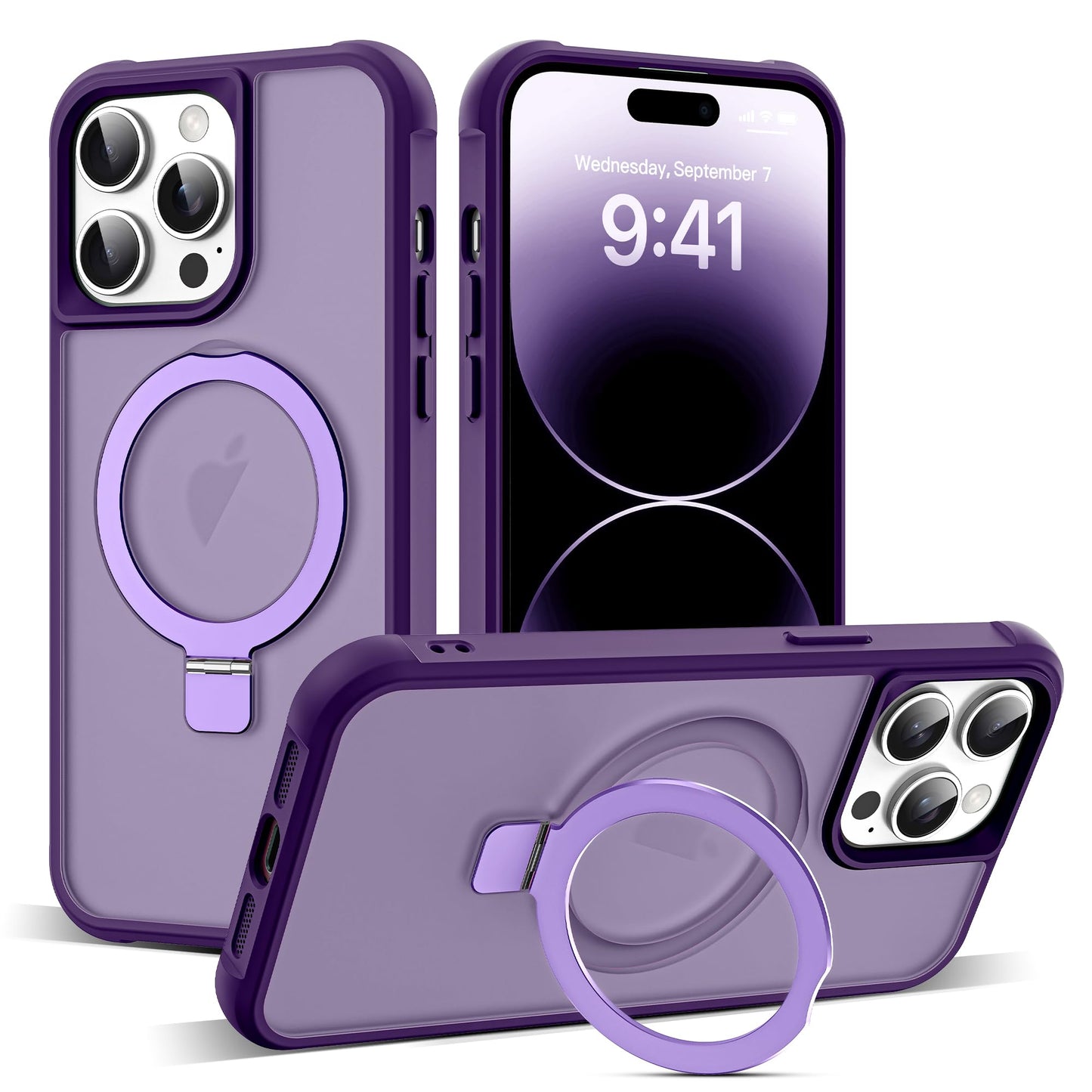 Translucent Magnetic Ring Stand Phone Case with Grip