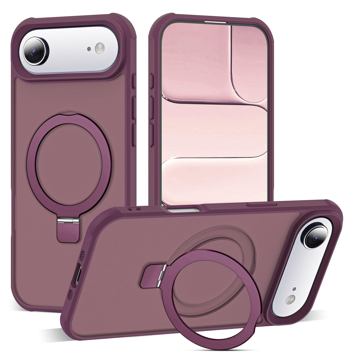 Translucent Magnetic Ring Stand Phone Case with Grip