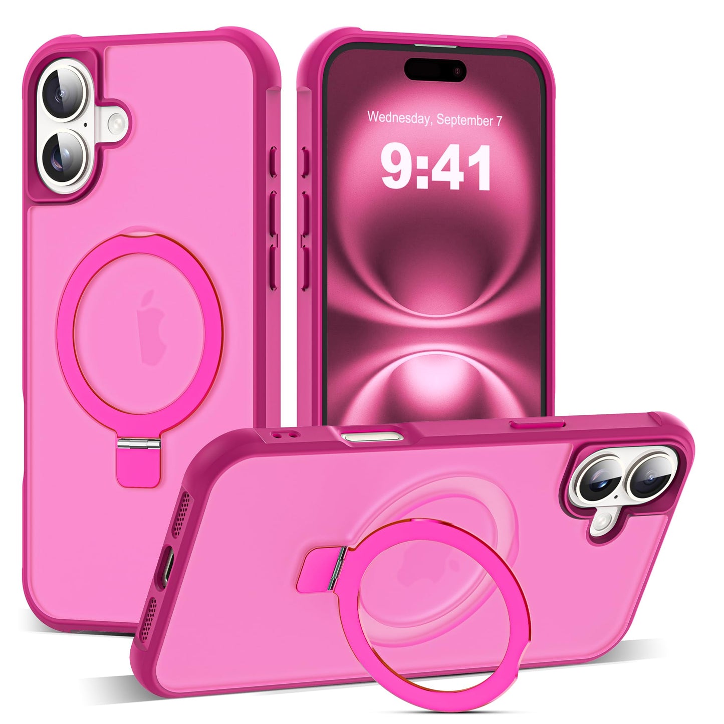 Translucent Magnetic Ring Stand Phone Case with Grip