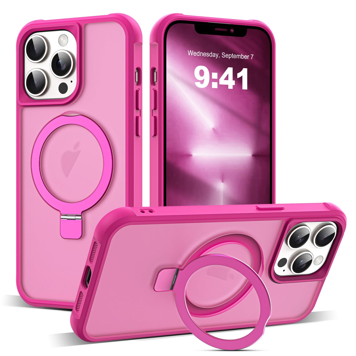Translucent Magnetic Ring Stand Phone Case with Grip