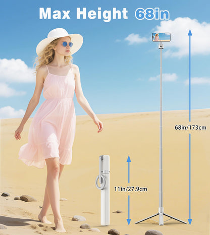 Magnetic Selfie Stick Tripod with Remote Control