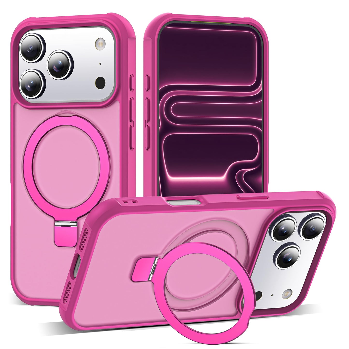 Translucent Magnetic Ring Stand Phone Case with Grip
