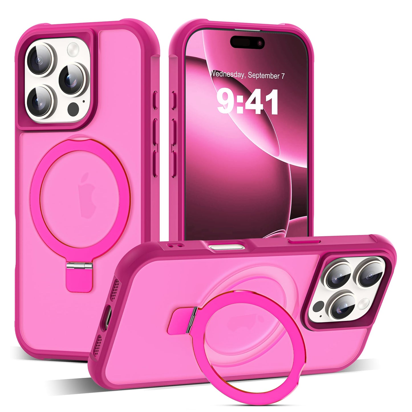 Translucent Magnetic Ring Stand Phone Case with Grip