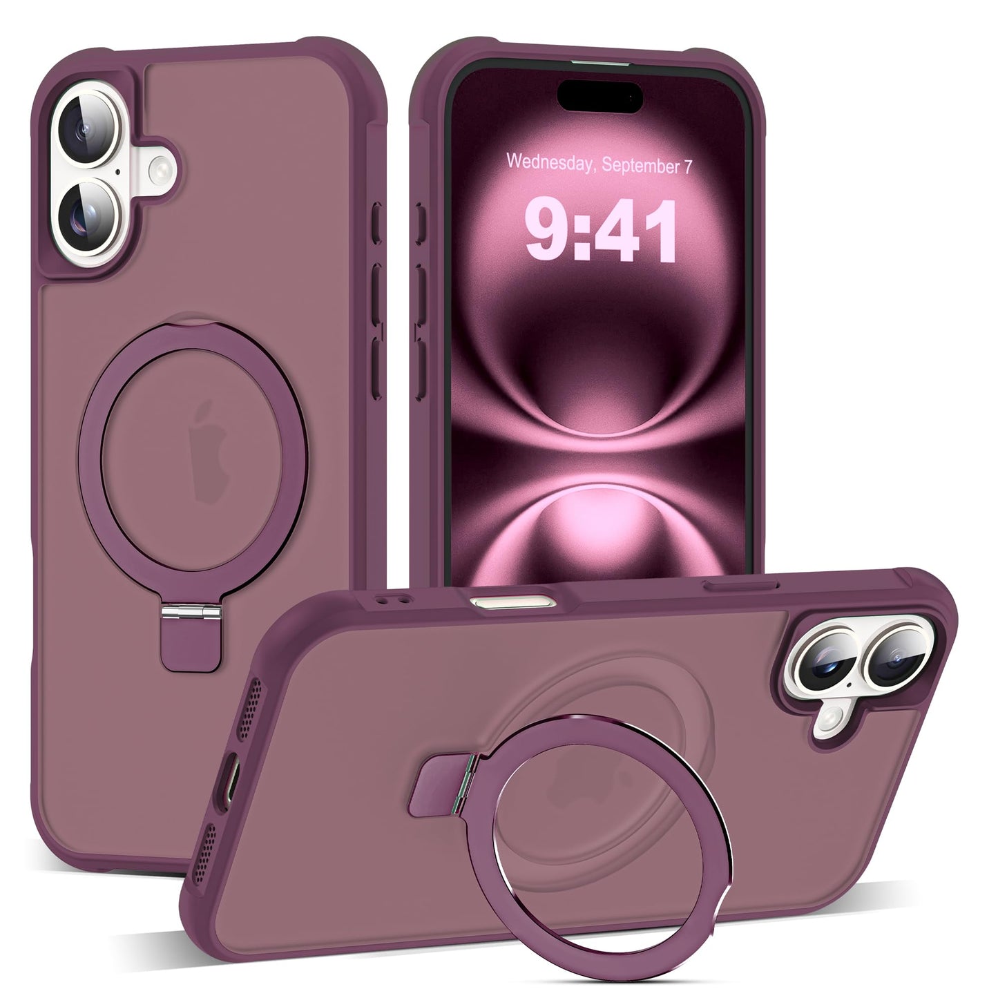 Translucent Magnetic Ring Stand Phone Case with Grip