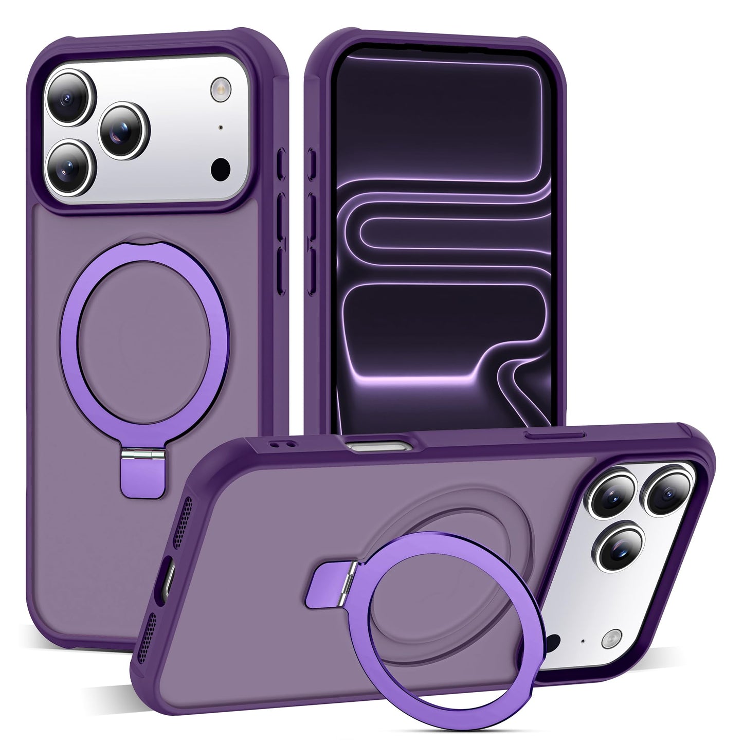 Translucent Magnetic Ring Stand Phone Case with Grip
