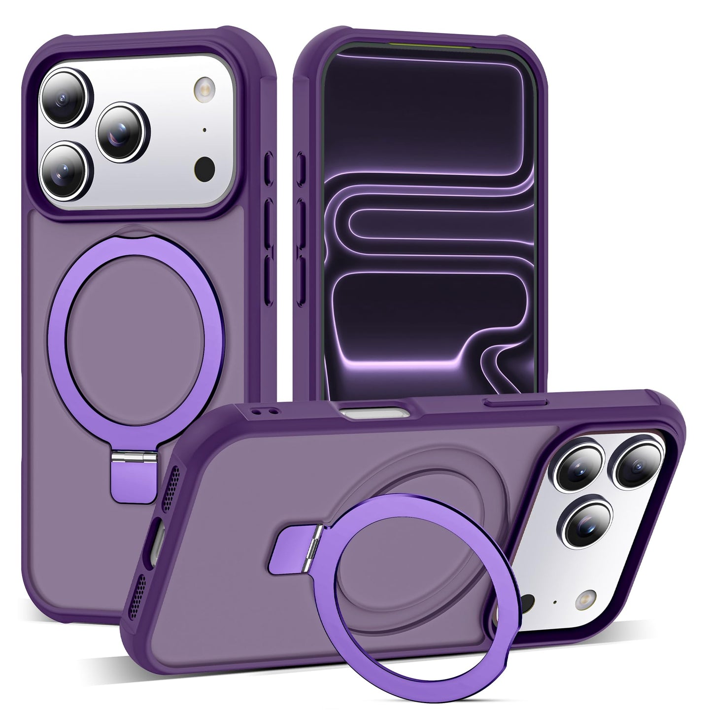 Translucent Magnetic Ring Stand Phone Case with Grip