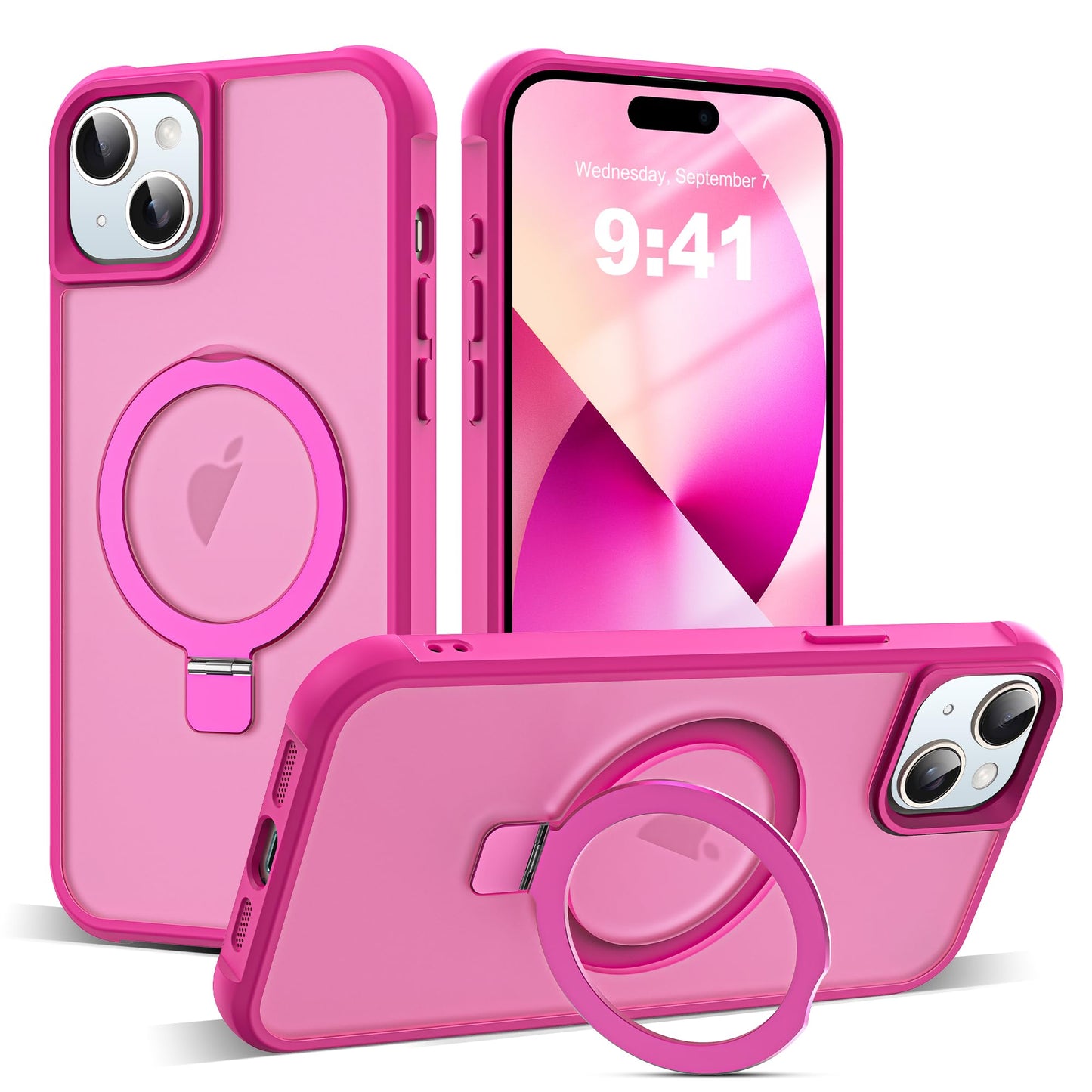 Translucent Magnetic Ring Stand Phone Case with Grip