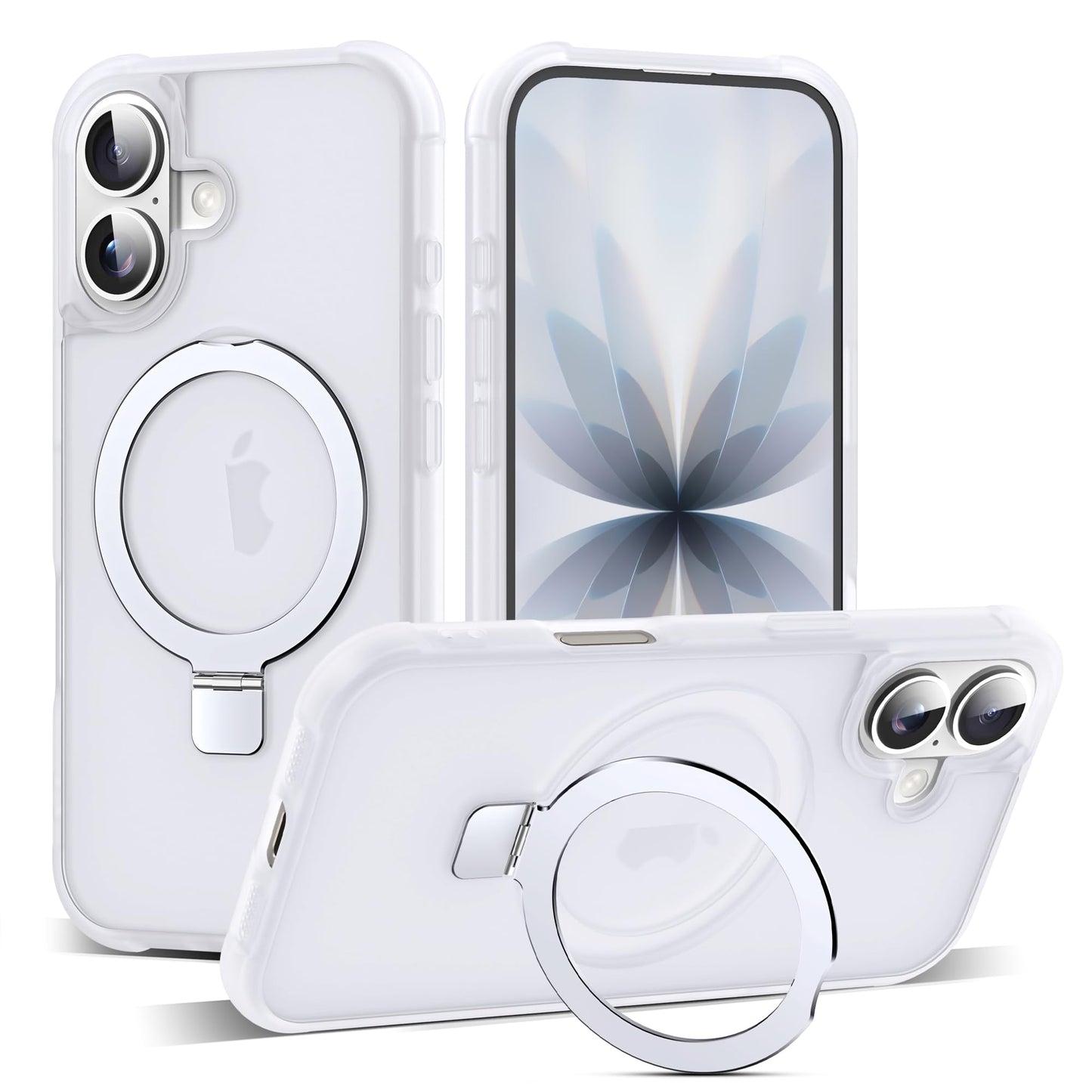 Translucent Magnetic Ring Stand Phone Case with Grip