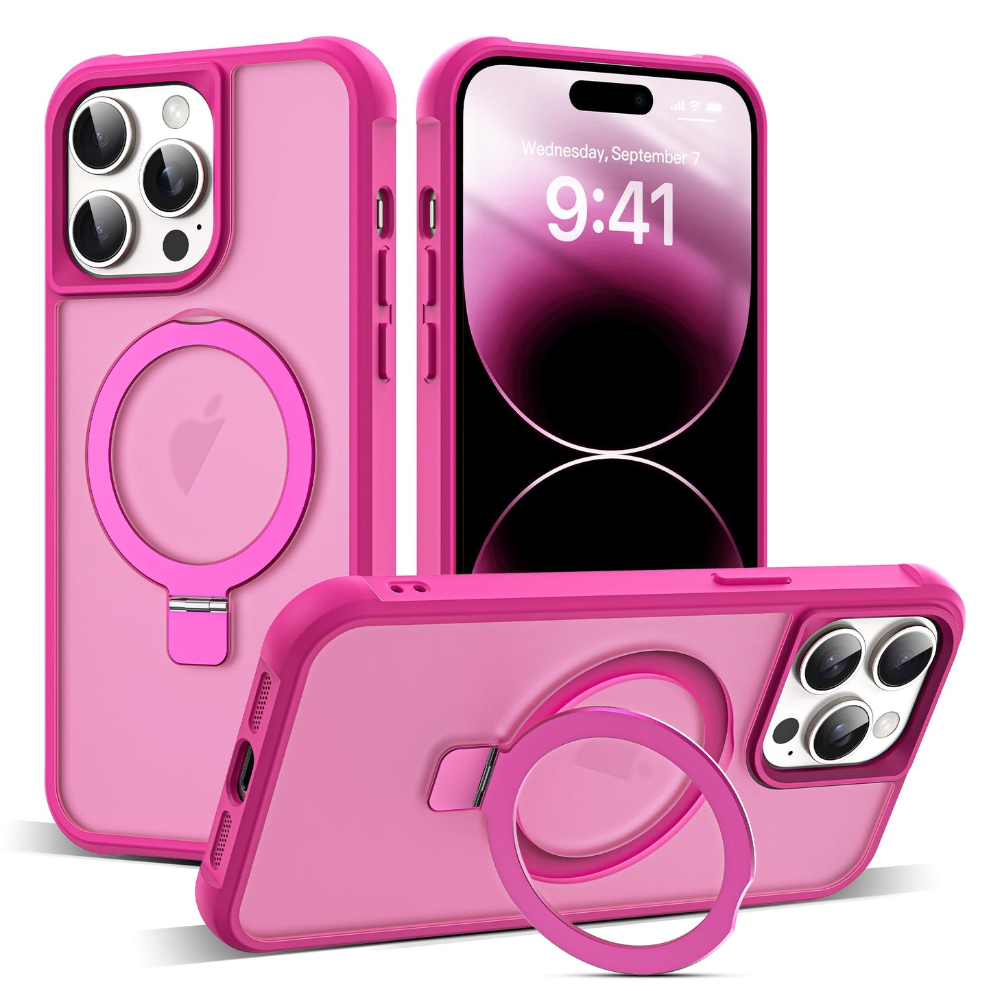 Translucent Magnetic Ring Stand Phone Case with Grip