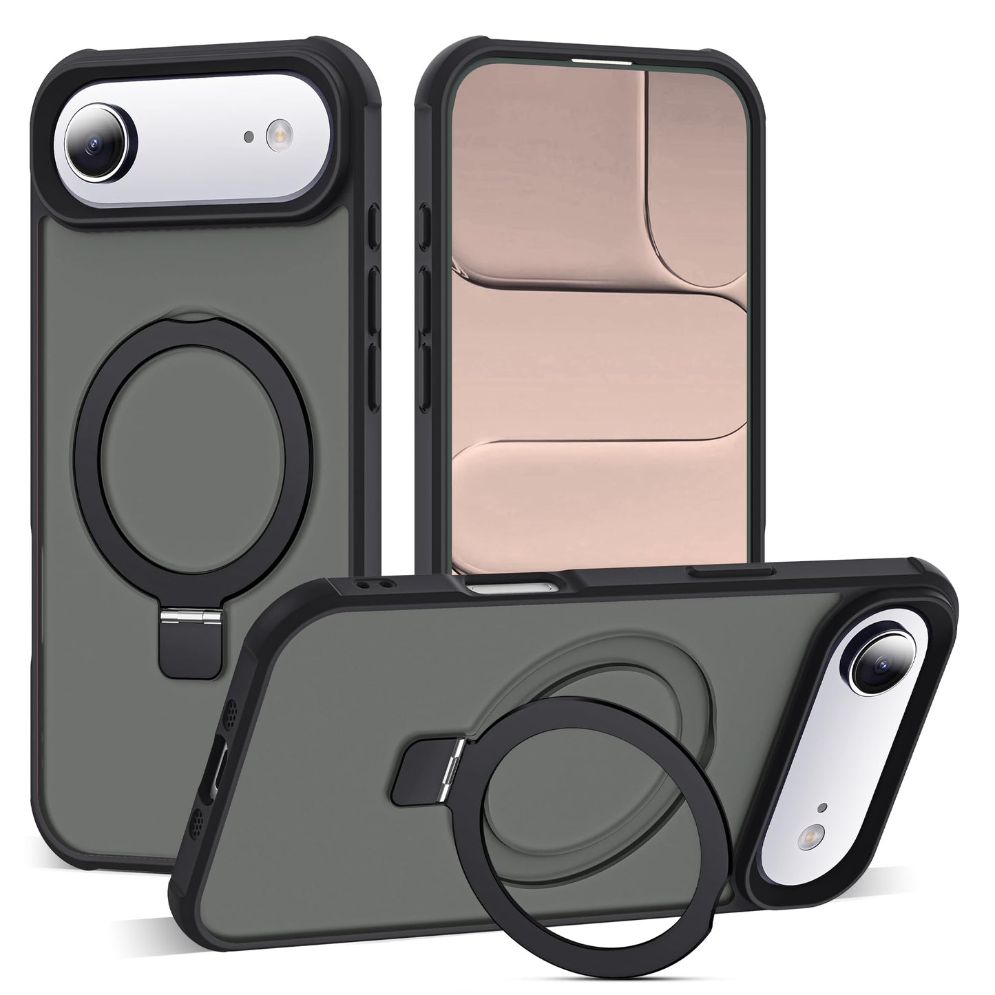Translucent Magnetic Ring Stand Phone Case with Grip