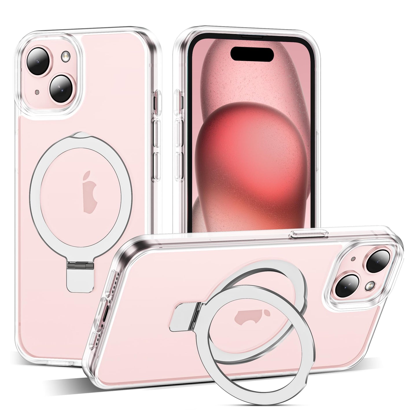 Translucent Magnetic Ring Stand Phone Case with Grip