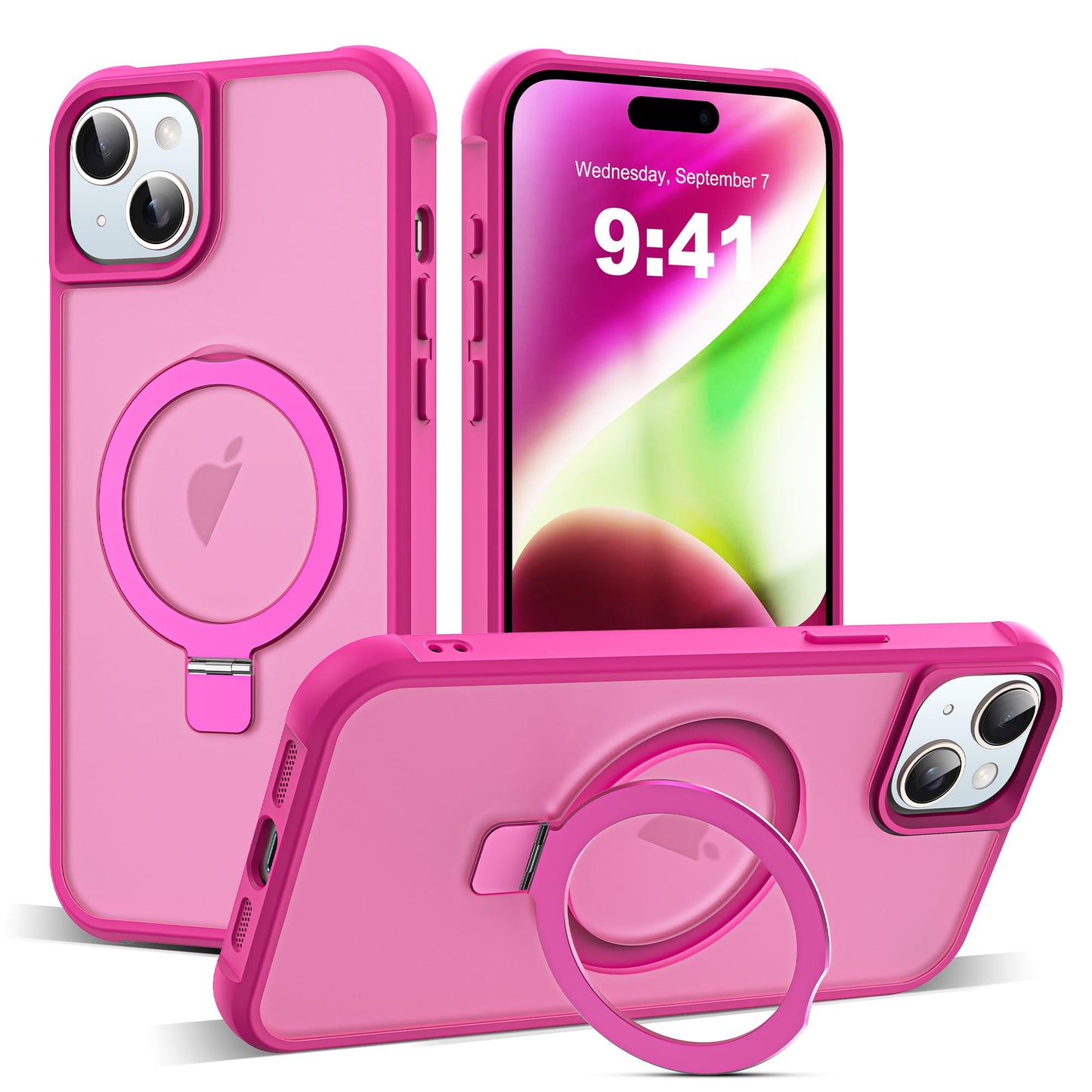 Translucent Magnetic Ring Stand Phone Case with Grip