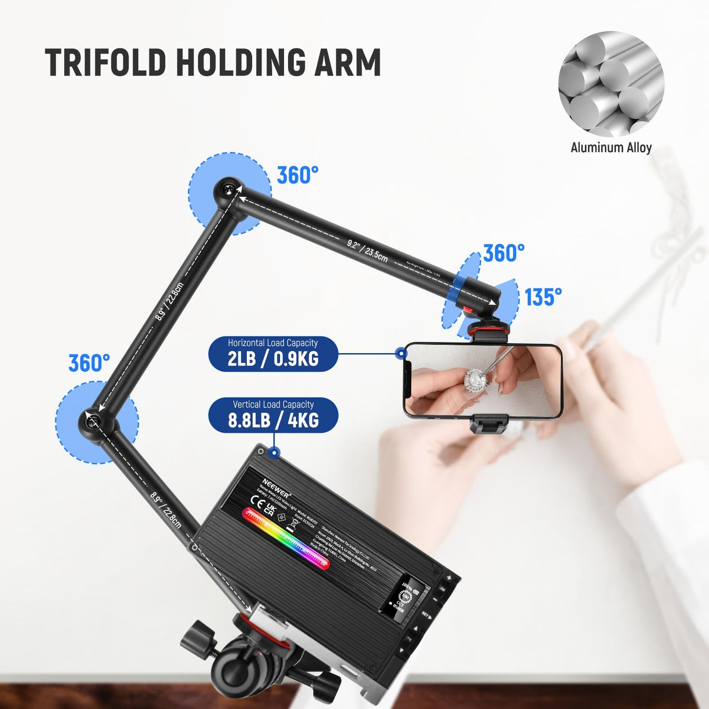 Overhead Camera Mount with Adjustable Boom Arm