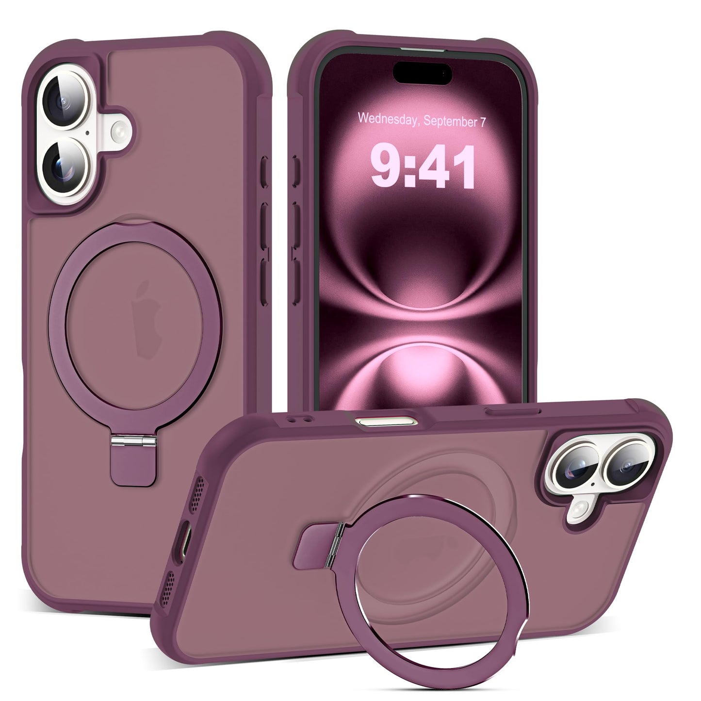 Translucent Magnetic Ring Stand Phone Case with Grip