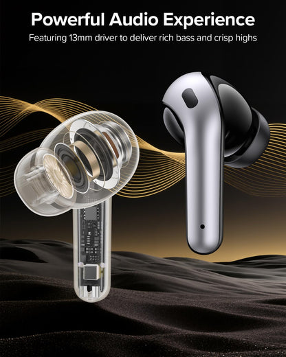 Wireless Earbuds with 60-Hour Playtime and Charging Case