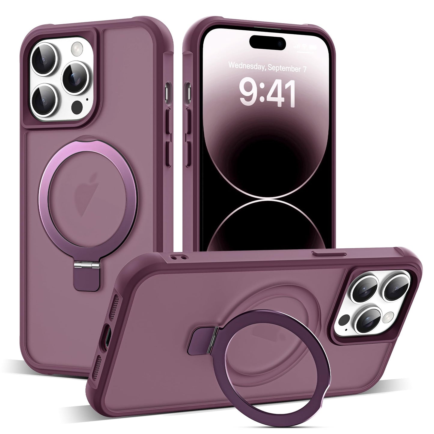 Translucent Magnetic Ring Stand Phone Case with Grip