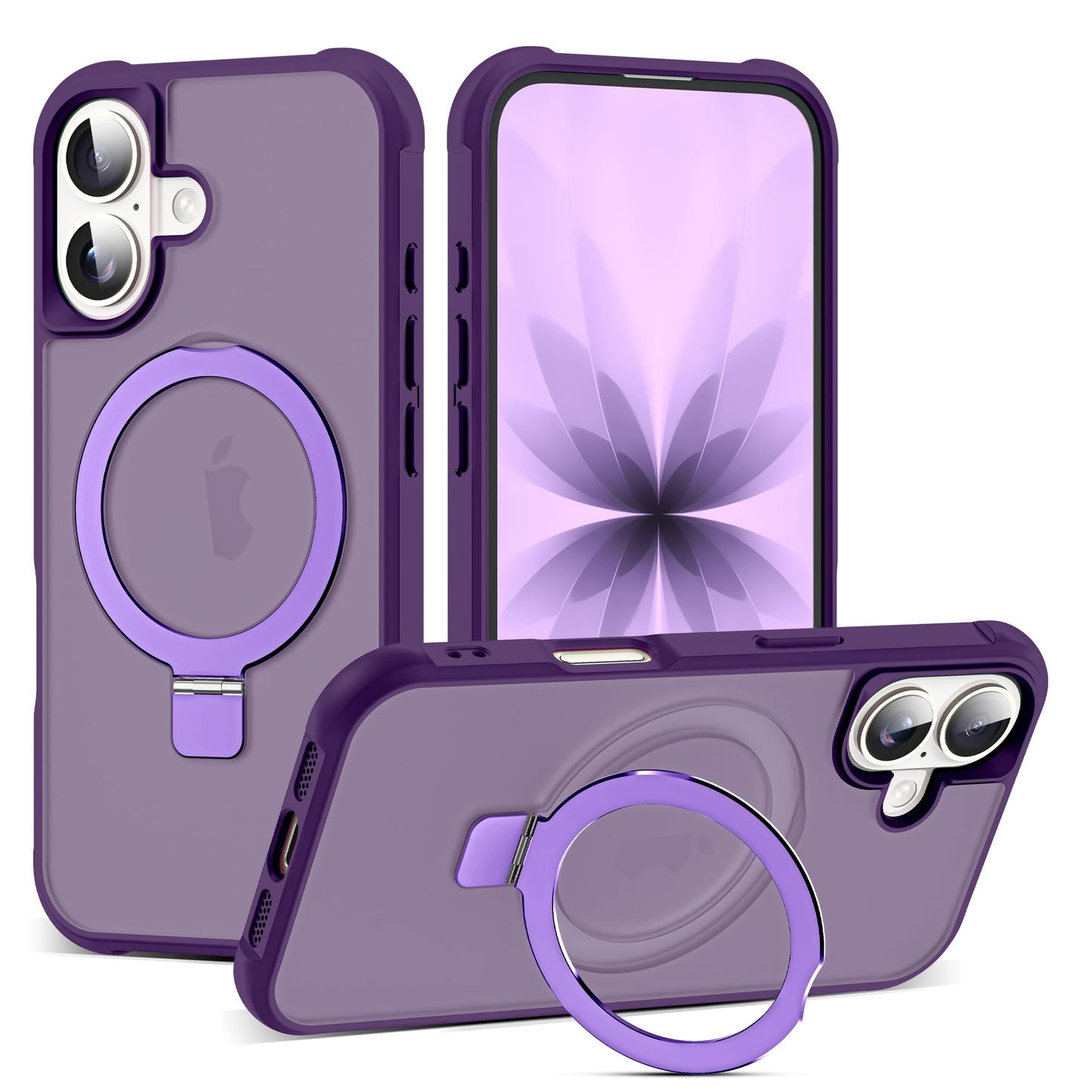 Translucent Magnetic Ring Stand Phone Case with Grip